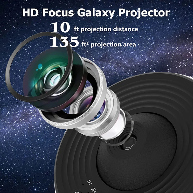 Night Light Galaxy Projector 360° Rotating Starry Sky Lamp for Bedrooms, Weddings & Valentines Gifts