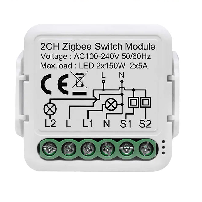GIRIER ZigBee Smart Light Switch Module 4 Gang DIY Relay Works with Alexa or Google Home