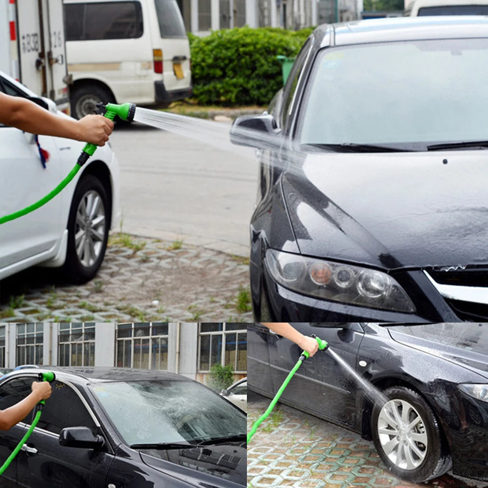 Expandable Garden Hose with Spray Gun & Foam Pot | Flexible Leakproof Hosepipe for Car Wash & Garden