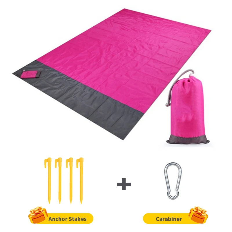 200x210cm Waterproof Beach Blanket Folding Camping Picnic Mat Lightweight Sandproof Outdoor