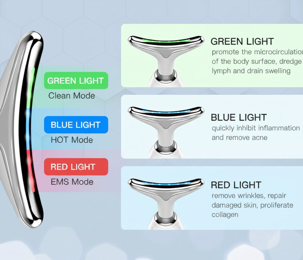 ANLAN EMS Neck Face Beauty Device LED Light Skin Tightening Facial Lifting Anti Wrinkle Tool
