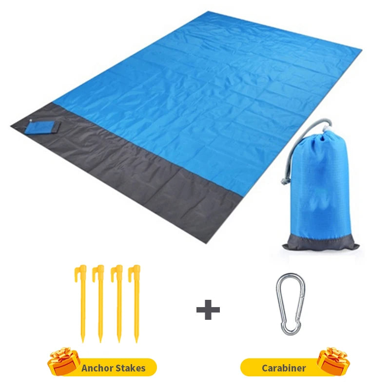 200x210cm Waterproof Beach Blanket Folding Camping Picnic Mat Lightweight Sandproof Outdoor
