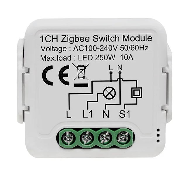 GIRIER ZigBee Smart Light Switch Module 4 Gang DIY Relay Works with Alexa or Google Home