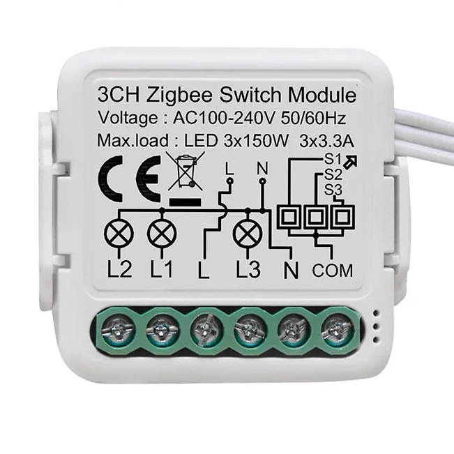 GIRIER ZigBee Smart Light Switch Module 4 Gang DIY Relay Works with Alexa or Google Home