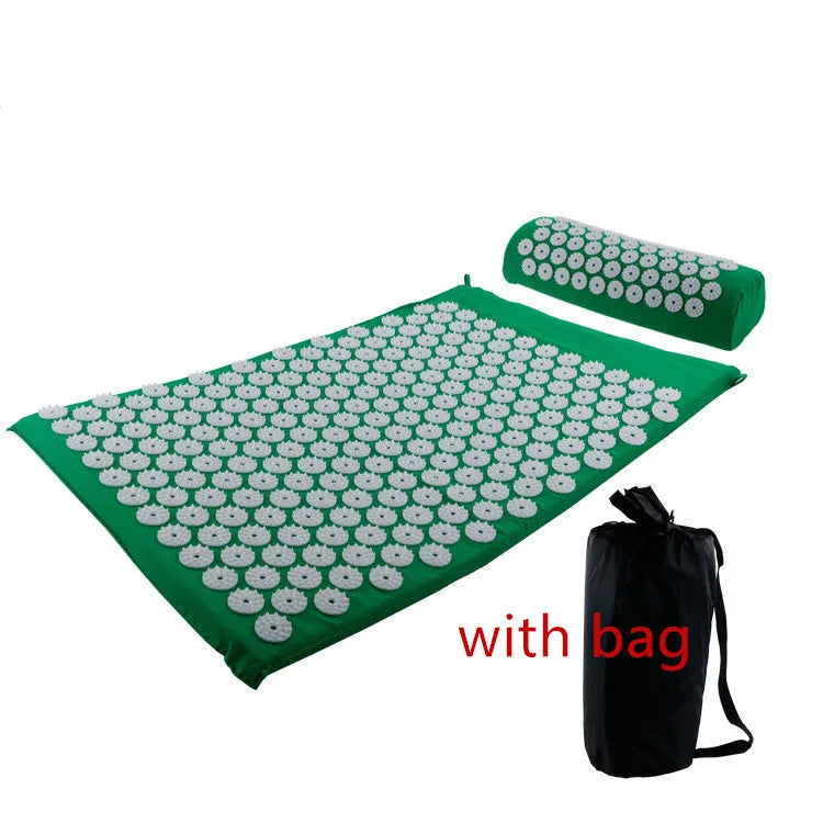 Non-Slip Acupressure Massage Mat and Pillow Set for Yoga Pilates Fitness Back Stress Relief
