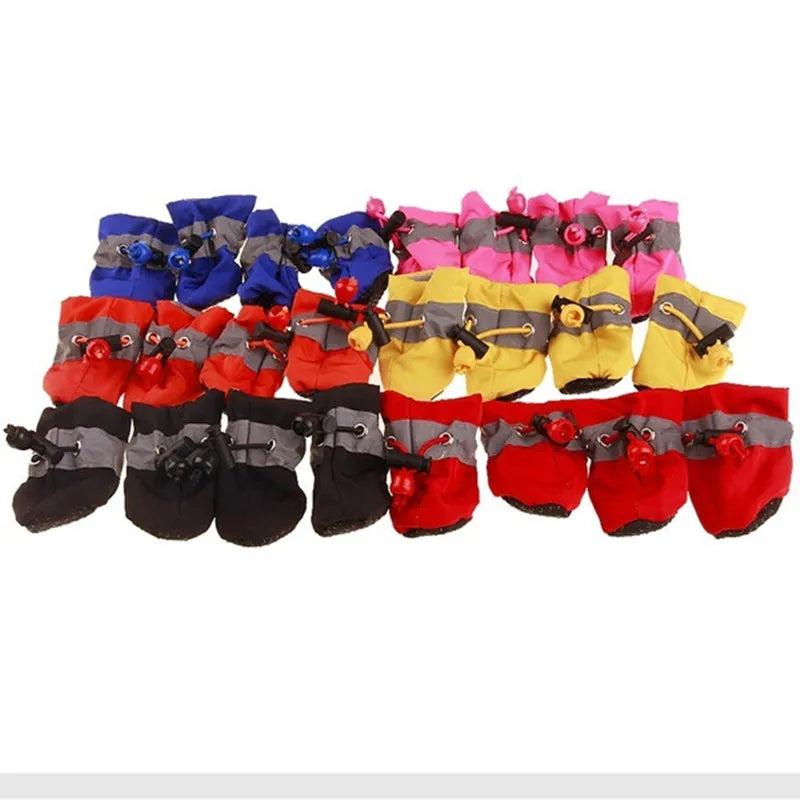 Waterproof Pet Shoes – Anti-Slip Rain Boots 4pcs for Dogs & Cats, Pet Paw Protection Footwear