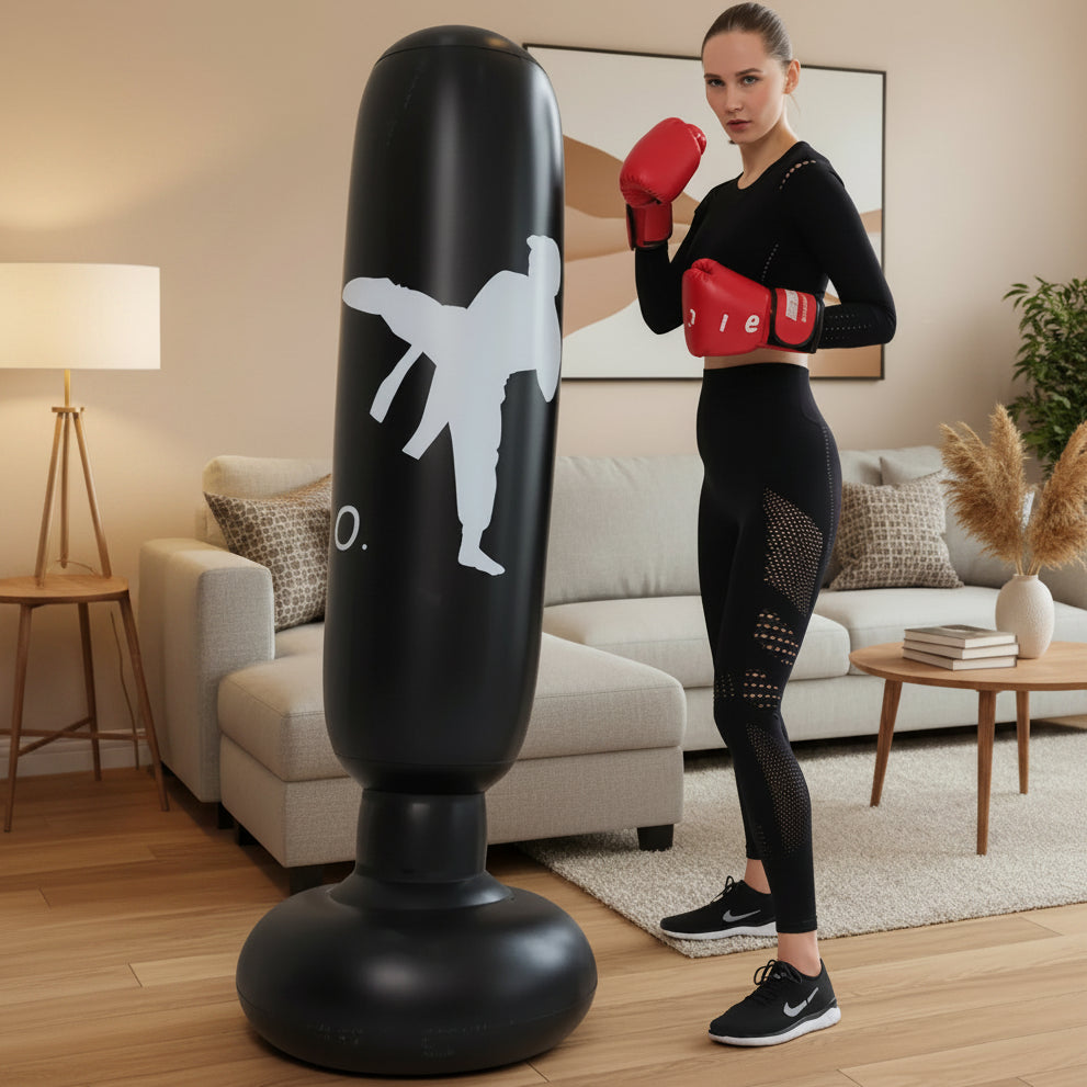 Inflatable Boxing Punching Bag 160cm Free Standing KO Style Martial Arts Training Column