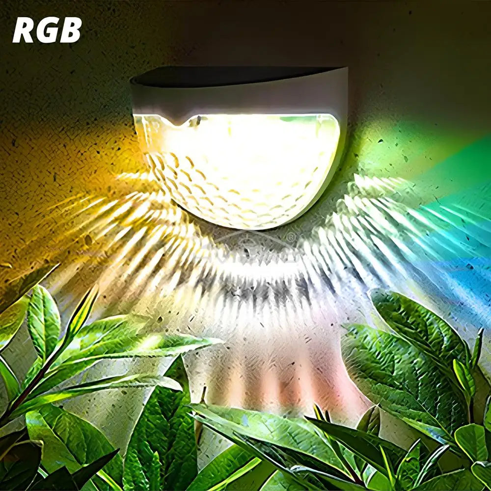 Solar Fence Lights 6 LED Beads Waterproof Garden Wall Deck Outdoor Lighting IP65 Auto On Off