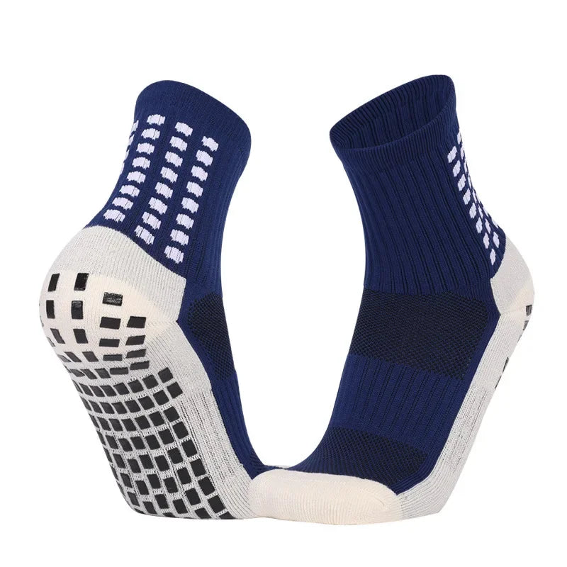 Non Slip Grip Sports Socks with Glue Dispenser Mid Calf Performance Socks for Training Fitness