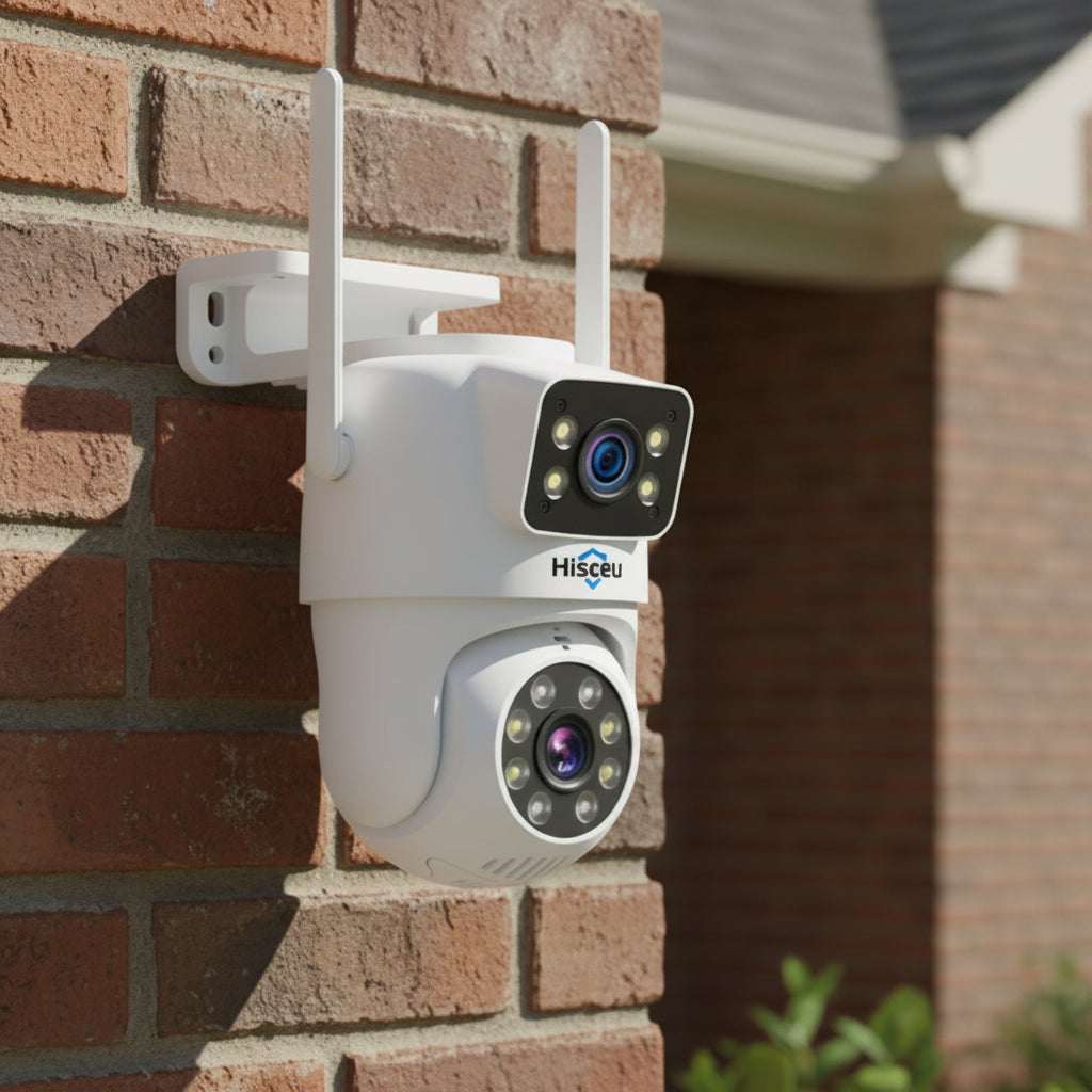 6MP Dual Lens WiFi PTZ Security Camera Outdoor Auto Tracking CCTV Night Vision IP66 Waterproof