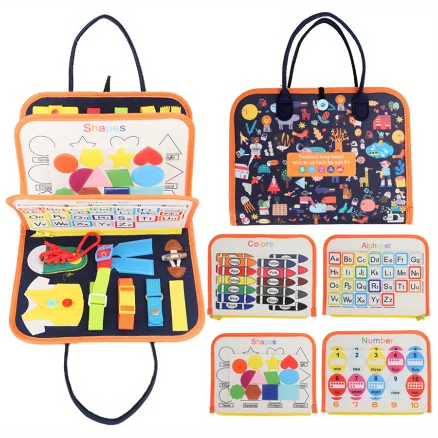 Montessori Busy Board for Toddlers Sensory Travel Toy Fine Motor Skills Learning Activity Set Toy UK