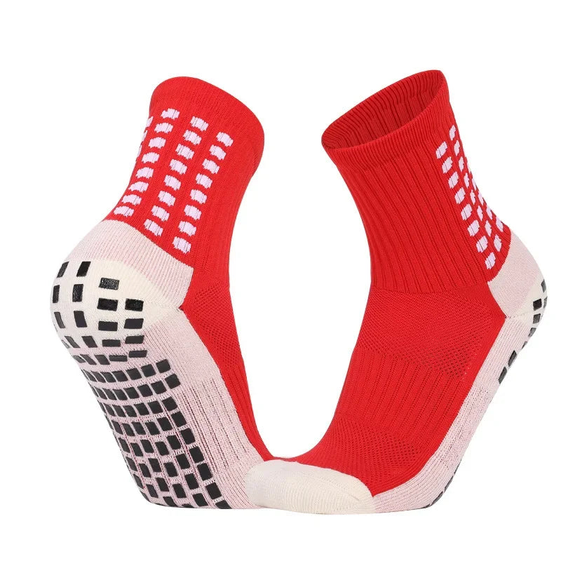 Non Slip Grip Sports Socks with Glue Dispenser Mid Calf Performance Socks for Training Fitness