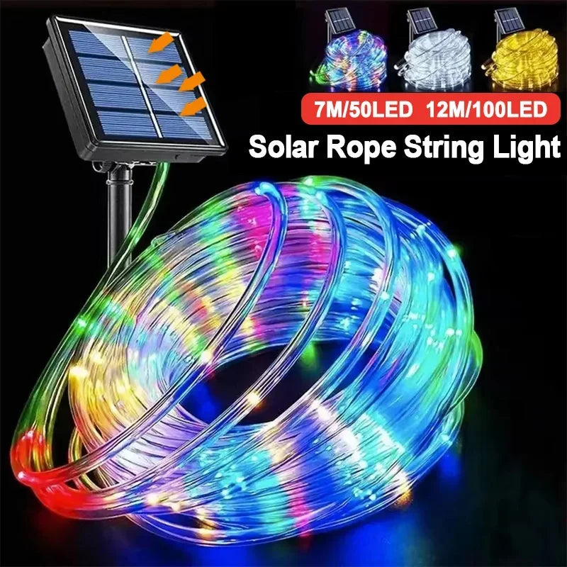 LED Solar String Lights 50/100LED Waterproof Rope Fairy Lights for Outdoor Garden and Patio Decor