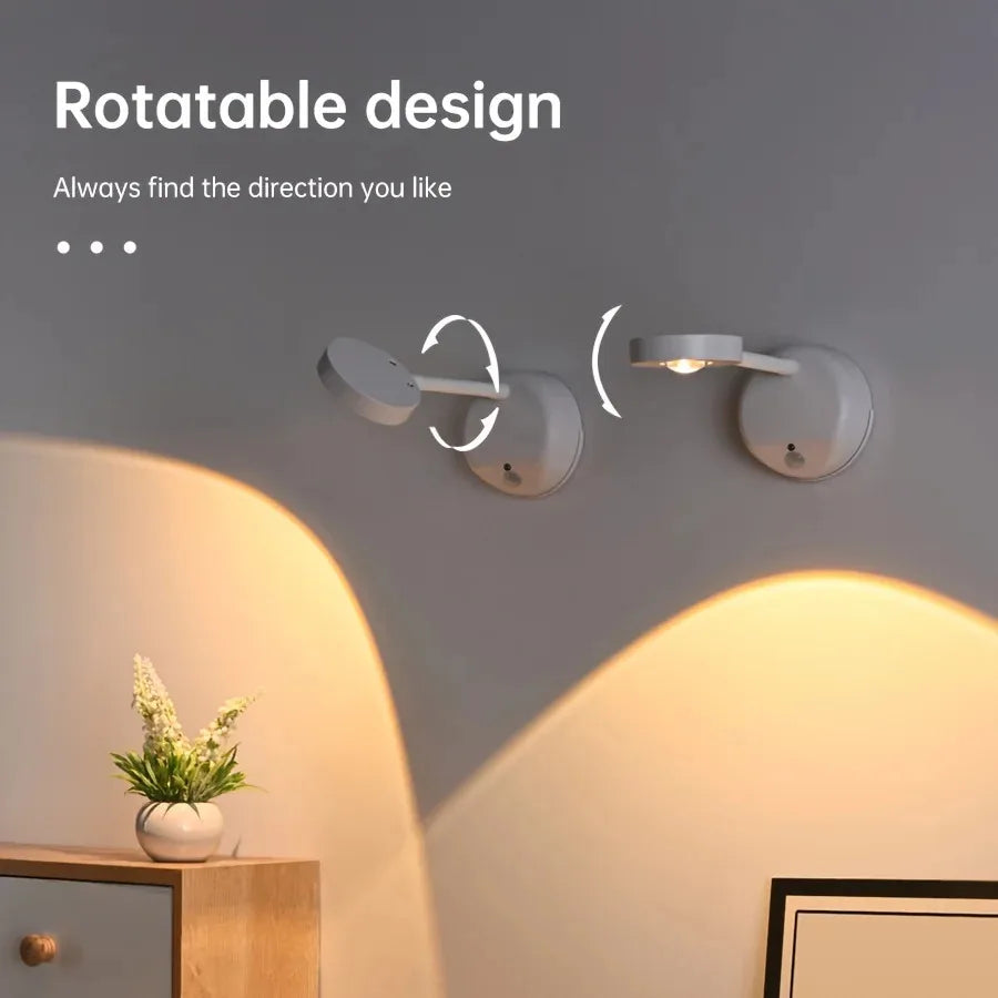 USB Rechargeable Motion Sensor Wall Light Dimmable LED Spotlight for Home Lighting & Artwork