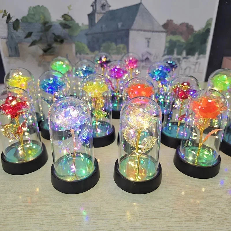 ETERNAL BLOOM Artificial Rose LED Light for Valentine’s Day, Weddings, Home Decor & Romantic Gifts