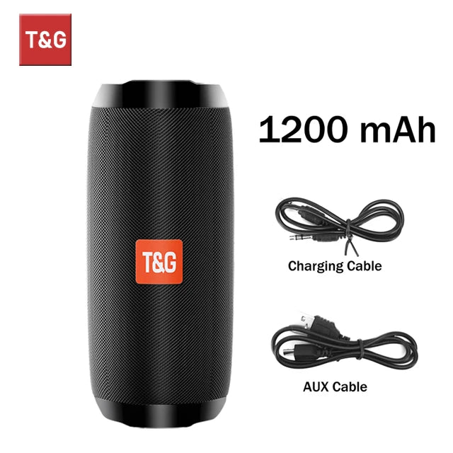 T&G TG117 Portable Bluetooth Speaker Waterproof IPX5 Outdoor Loudspeaker with FM Radio TWS