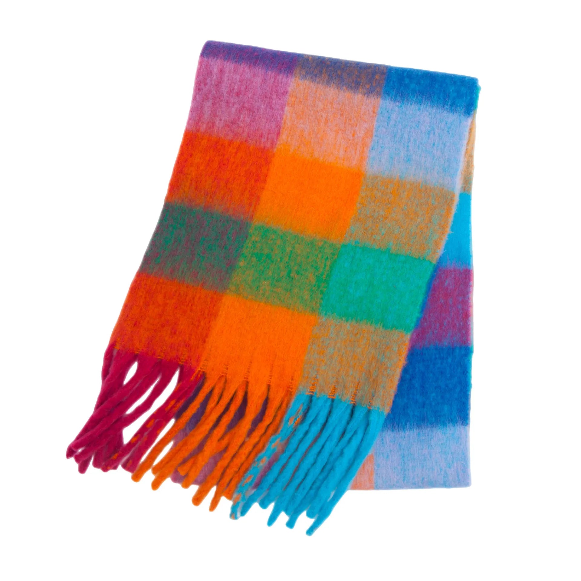 Women's Winter Cashmere Shawl & Warm Plaid Pashmina Scarf with Tassels – Stylish & Cosy