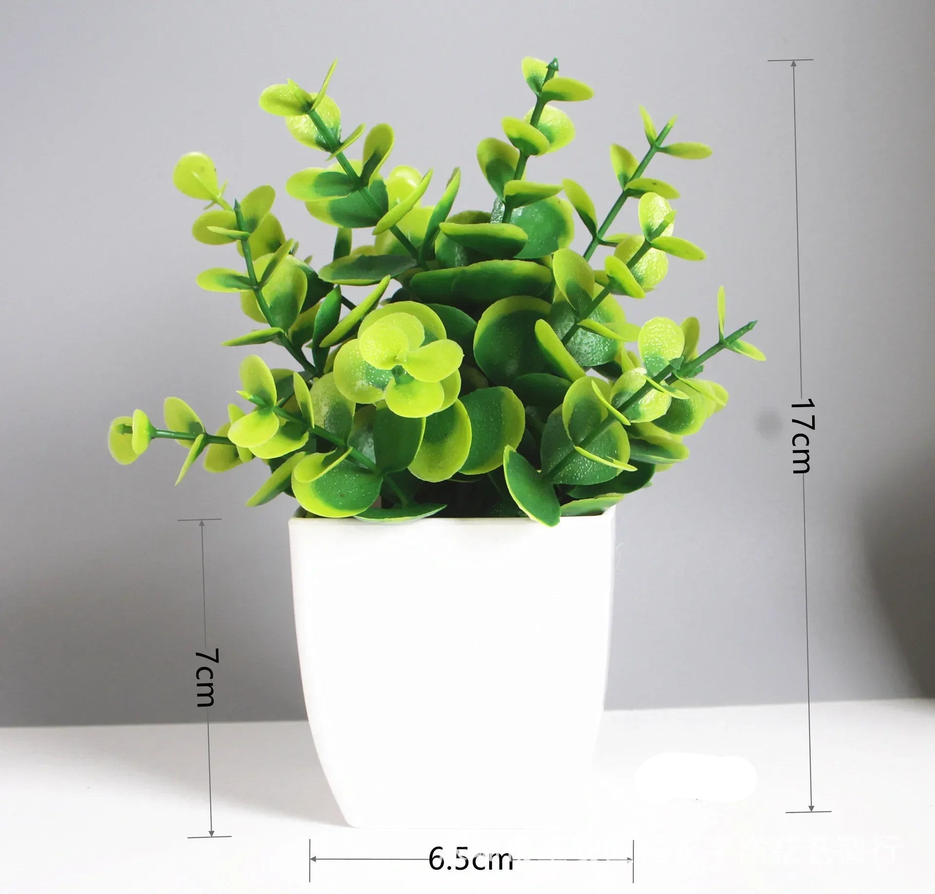 Artificial Eucalyptus Bonsai Plant in Decorative Pot – Lifelike Green Potted Plant for Home & Garden