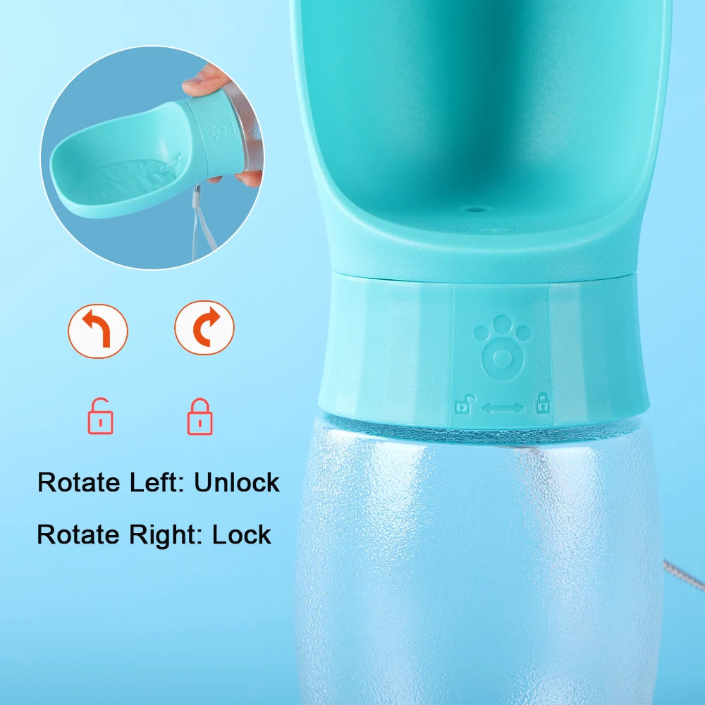 500ml Dog Water Bottle Portable Drinking Bowl Travel Pet Dispenser for Dogs & Cats Leak Proof Cup
