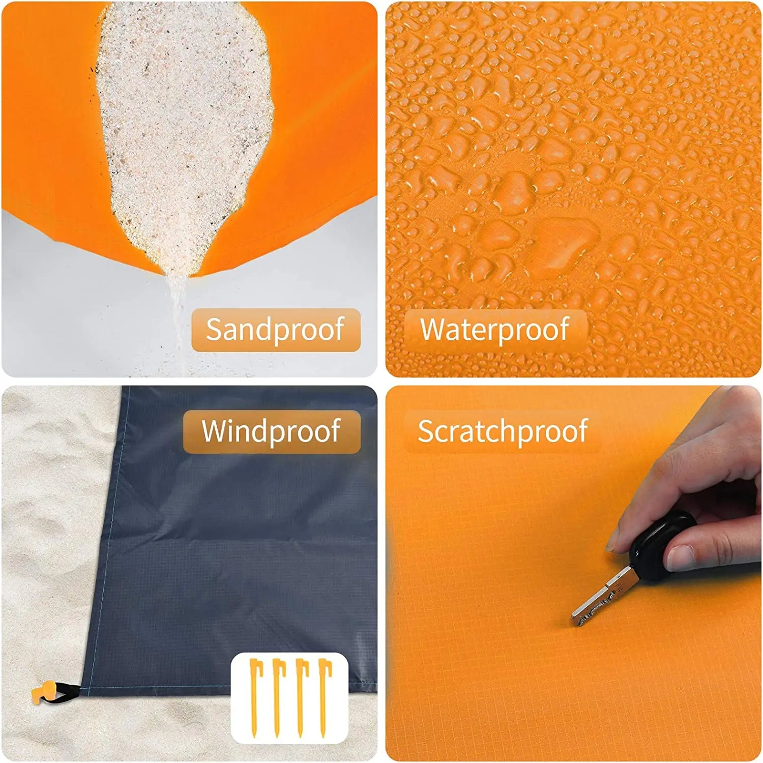 200x210cm Waterproof Beach Blanket Folding Camping Picnic Mat Lightweight Sandproof Outdoor