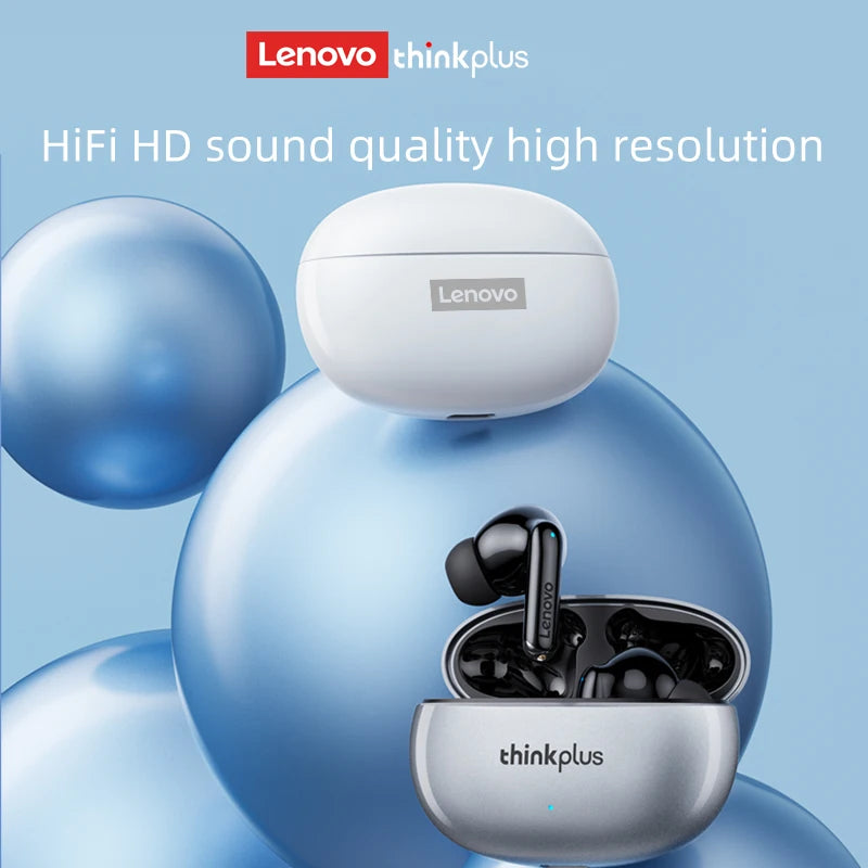 LENOVO Bluetooth 5.3 Wireless Earbuds with Noise Reduction HiFi Bass Touch Control and Microphone