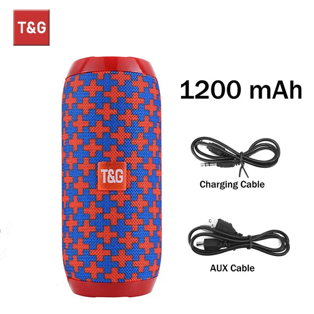 T&G TG117 Portable Bluetooth Speaker Waterproof IPX5 Outdoor Loudspeaker with FM Radio TWS