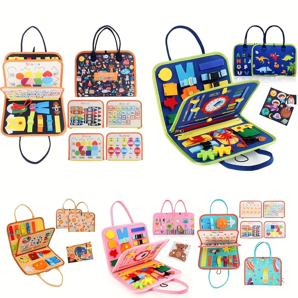 Montessori Busy Board for Toddlers Sensory Travel Toy Fine Motor Skills Learning Activity Set Toy UK