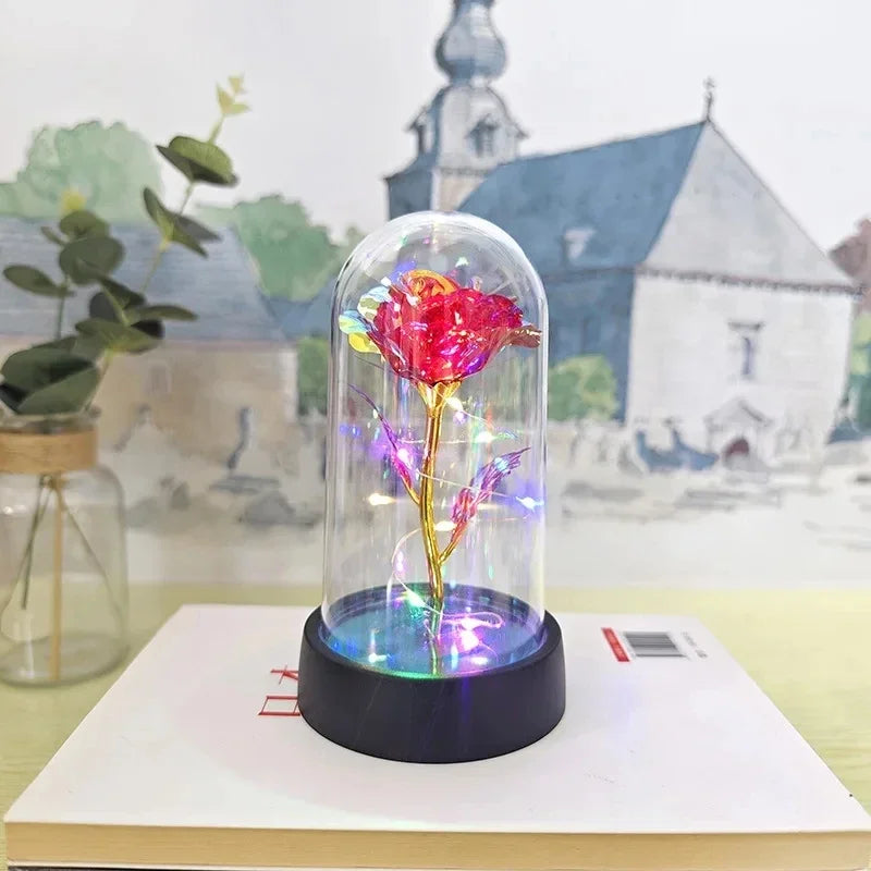 ETERNAL BLOOM Artificial Rose LED Light for Valentine’s Day, Weddings, Home Decor & Romantic Gifts