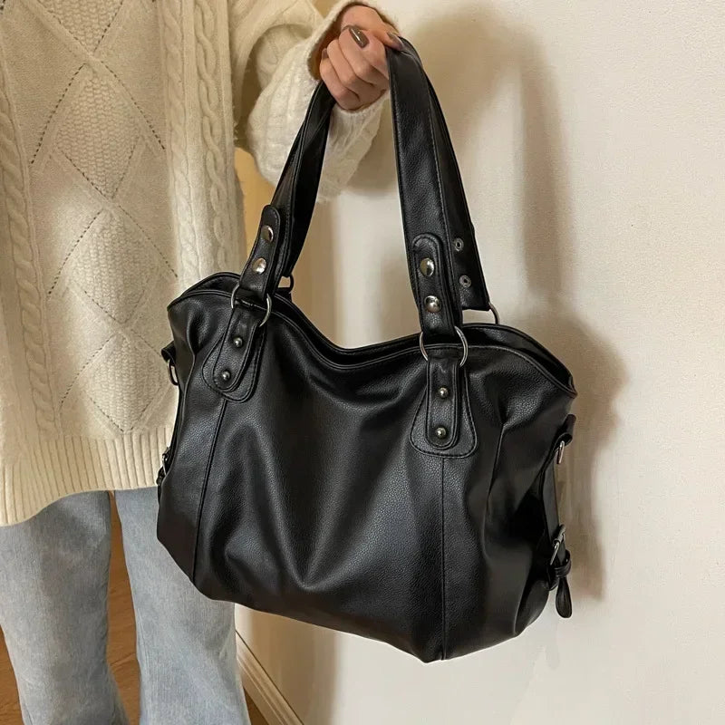 Soft PU Shoulder Bag for Women 2026 Fashion Tote Handbag with Interior Compartments and Zipper
