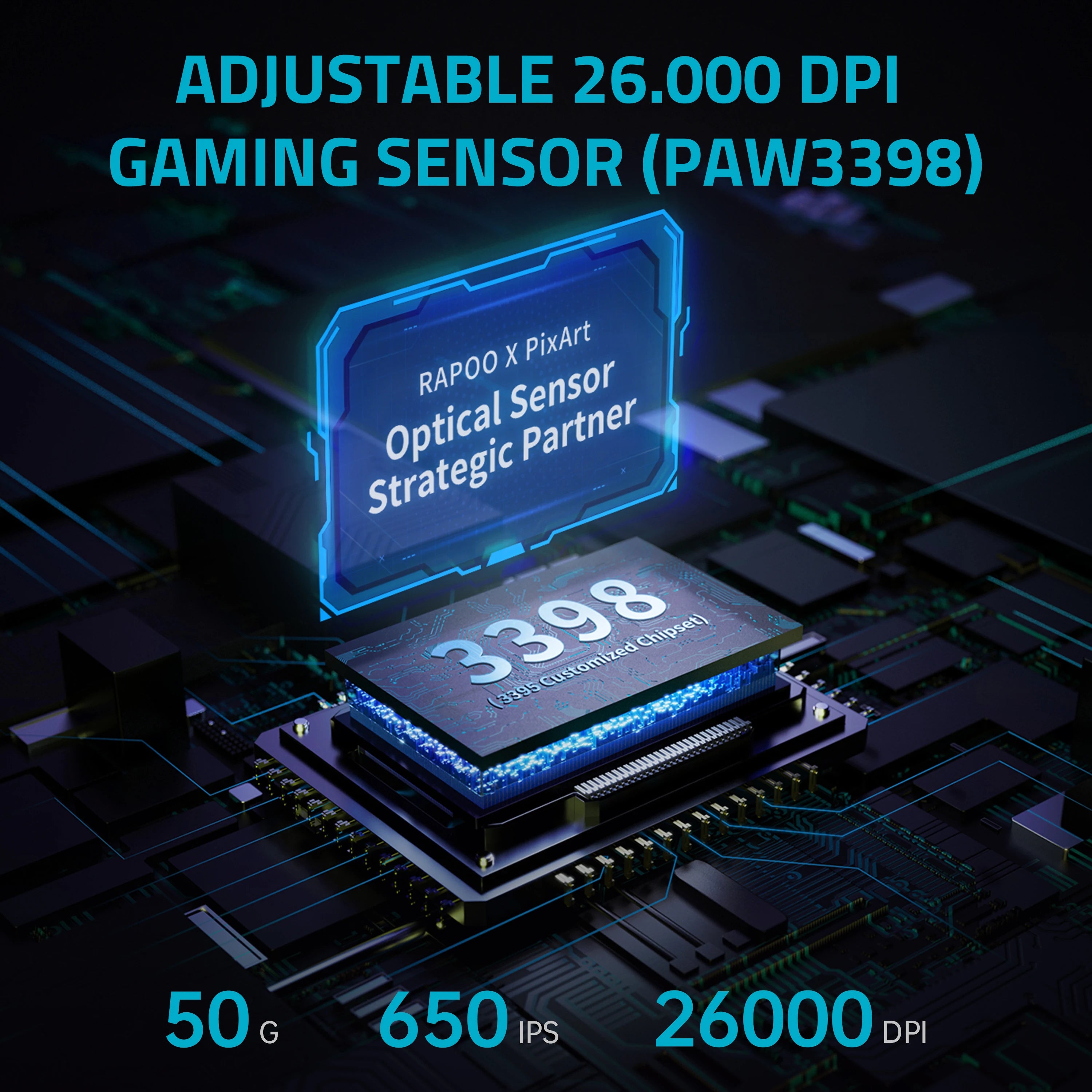 RAPOO VT3Pro Wireless Gaming Mouse 59g Lightweight 26000DPI 8KHz Polling 9 Programmable Buttons