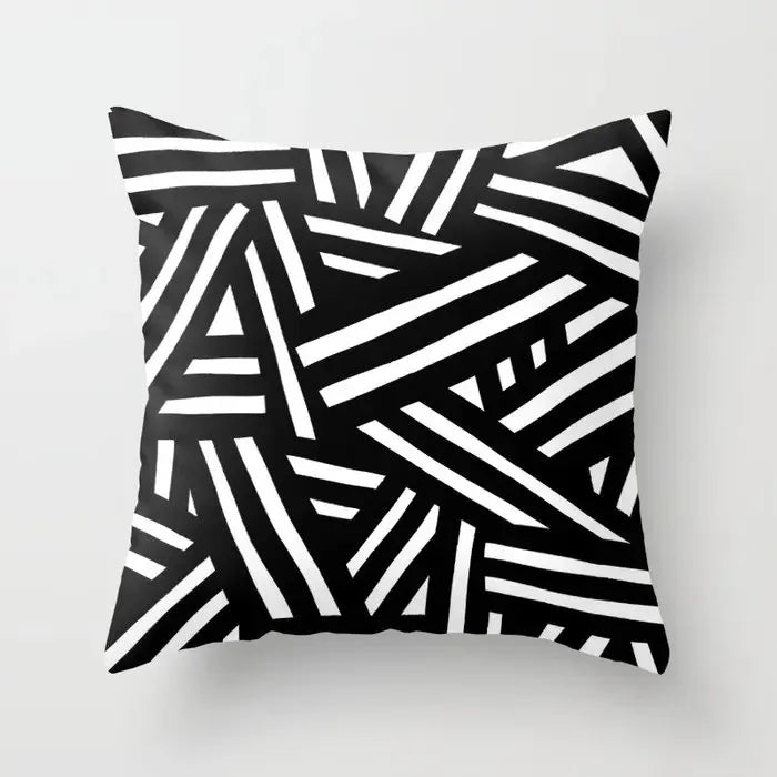 Orange Geometric Pattern Decorative Pillowcase for Home Decor - Modern Cushion Cover Bedding
