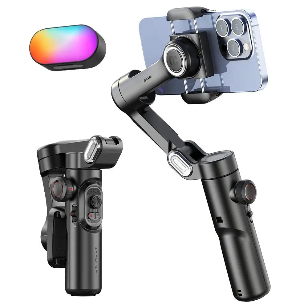 AOCHUAN 3-Axis Handheld Smartphone Gimbal Stabilizer with Fill Light Face Tracking Vlog Smart XE