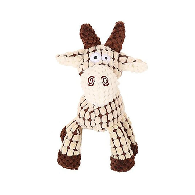 Corduroy Squeaky Dog Toy – Durable Chew Plush Animal Toy for Puppies, Small, Medium & Large Dogs