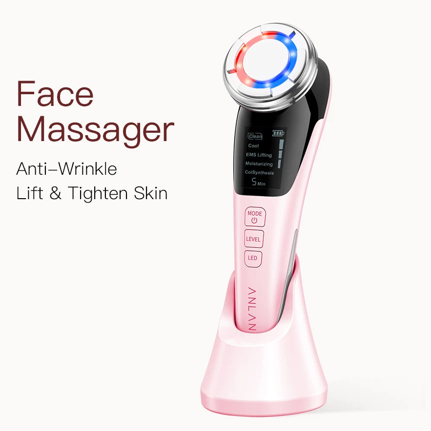ANLAN EMS Facial Massager Microcurrent Face Lifting Deep Cleansing Beauty Device Hot Cold Therapy
