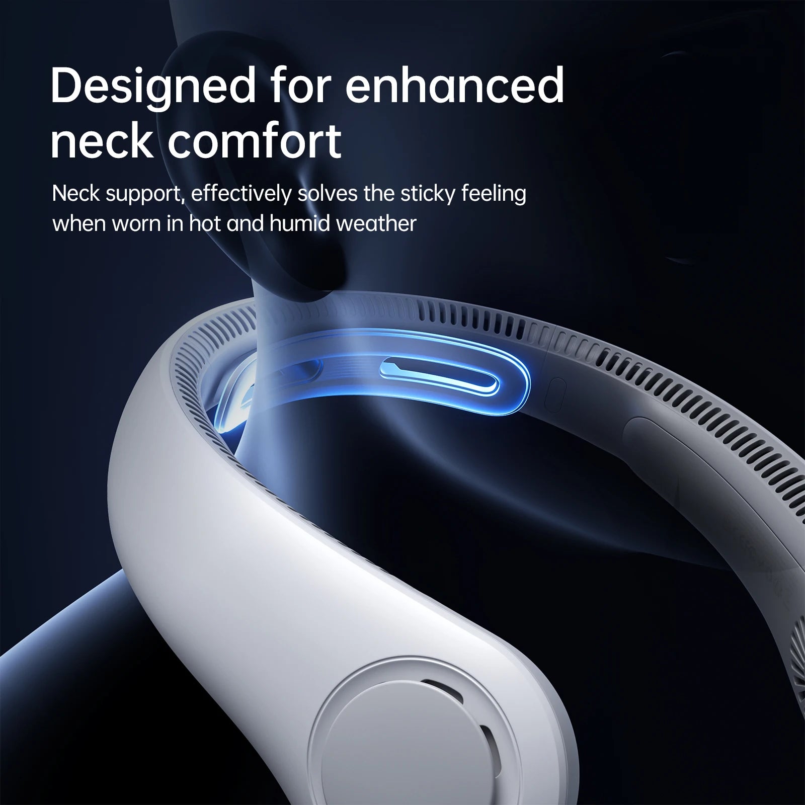 JISULIFE Portable Neck Fan Upgraded 5000mAh, 5 Speeds, Wearable Bladeless Hands-Free Cooling Fan
