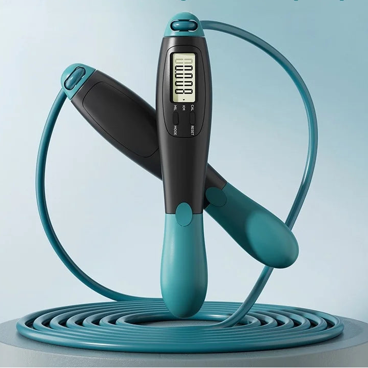 Adjustable Digital Counting Jump Rope Steel Skipping Rope Fitness Cardio Training for Adults