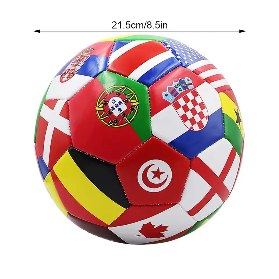 Size 5 Football Durable PVC Training Ball Flag Design Outdoor Match Play On All Playing Surfaces