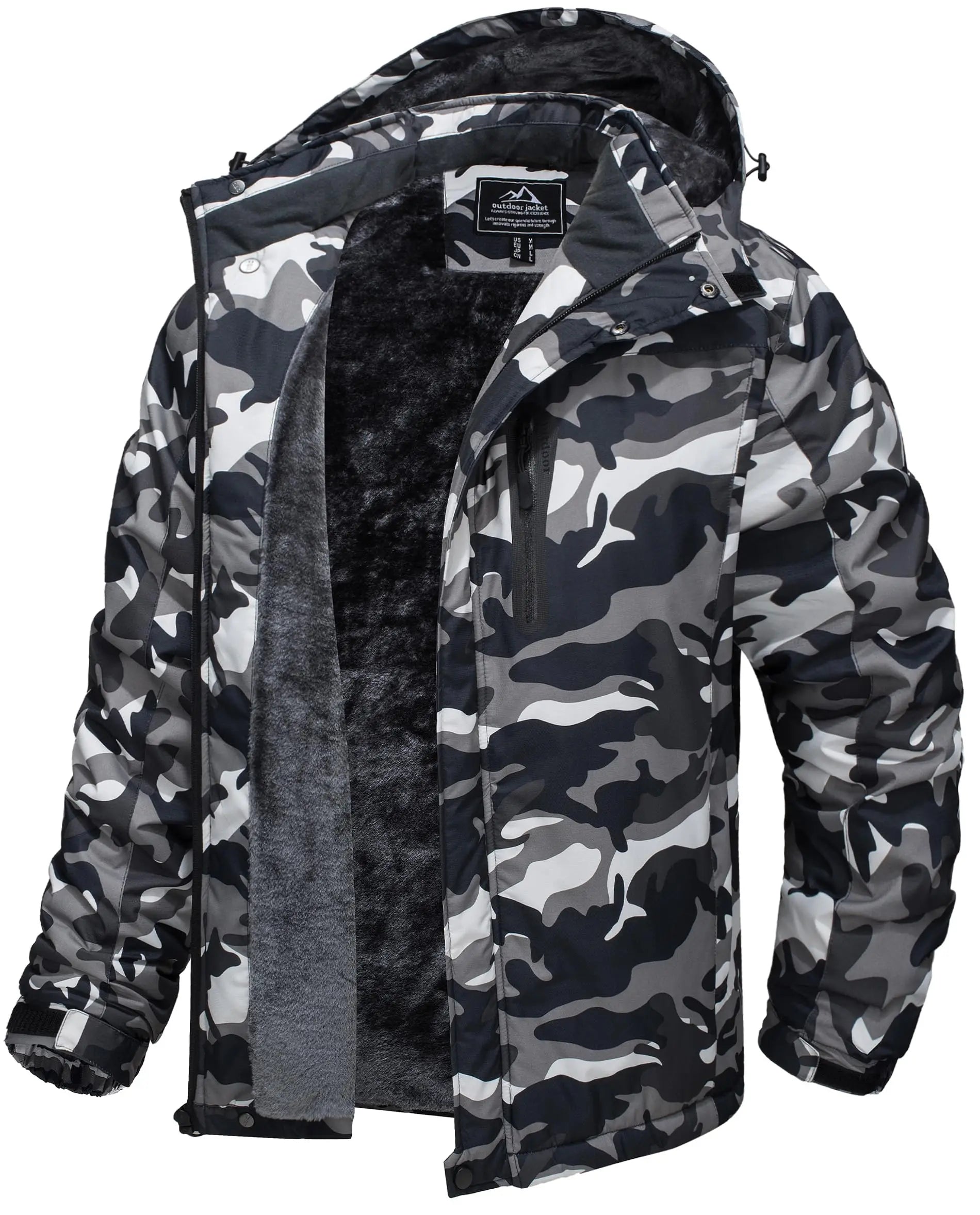 Mens Winter Ski Jacket Waterproof Fleece Lined Windproof Snowboard Hiking Coat Thermal Parka