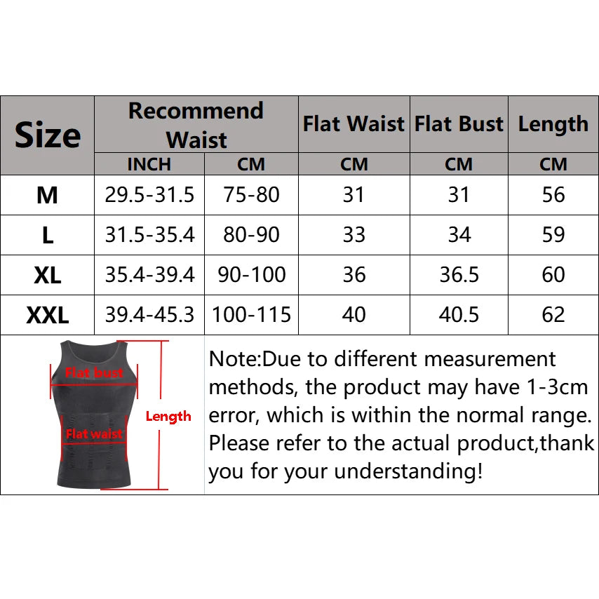 Men's Slimming Compression Vest – Seamless Body Shaper, Waist Trainer, Belly Control Undershirt