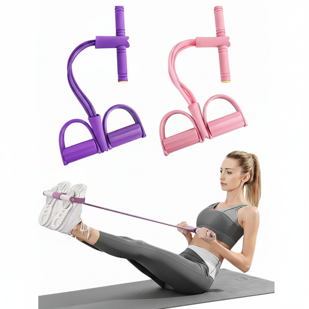 Six Tube Resistance Band Fitness Trainer Abdominal Yoga Sit Up Assist Cable Home Workout Rope Set
