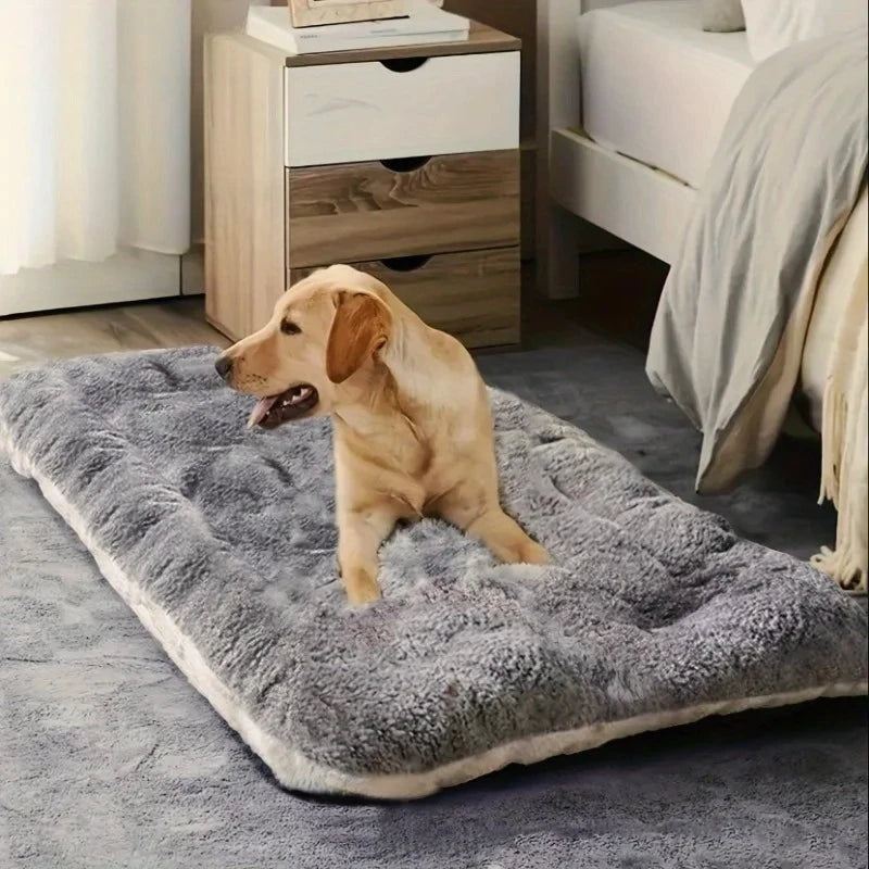 Large Plush Dog Bed Sofa Thickened Super Soft Polyester Pet Crate Mat for Small Medium Large Dogs