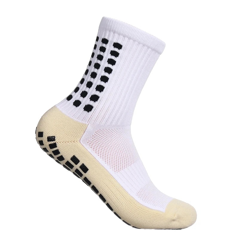 Non Slip Grip Sports Socks with Glue Dispenser Mid Calf Performance Socks for Training Fitness