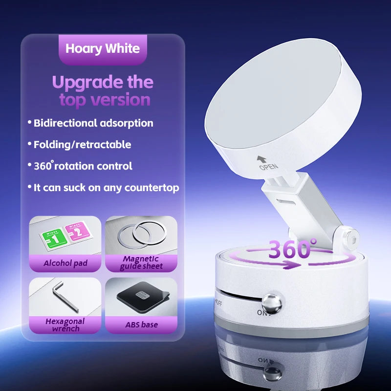 Foldable Magnetic Phone Holder Mini Vacuum Double-Sided Suction Cup Stand for all Smartphones