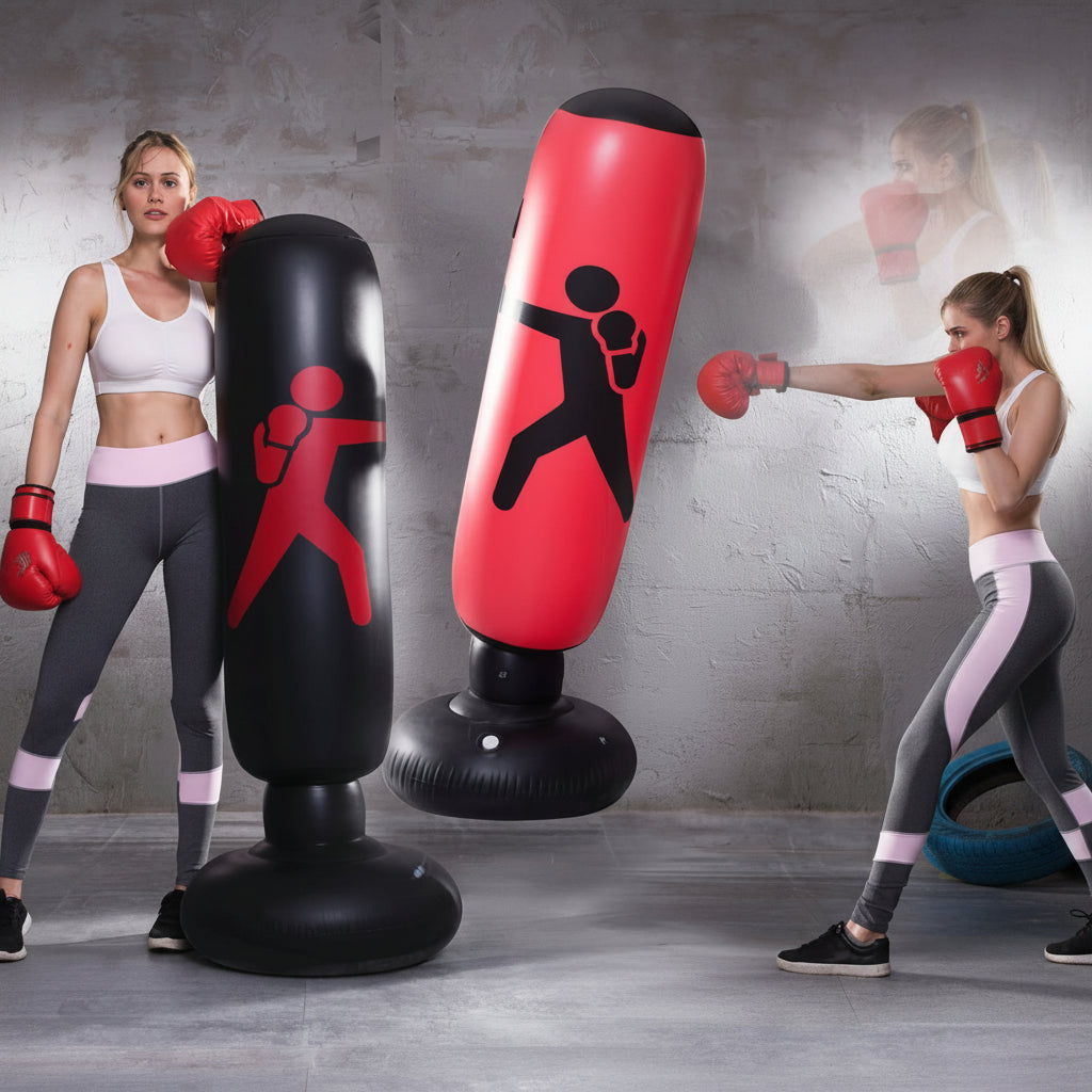 160 cm Inflatable Punching Bag Freestanding Boxing Bop Bag for Kids and Adults Home Training