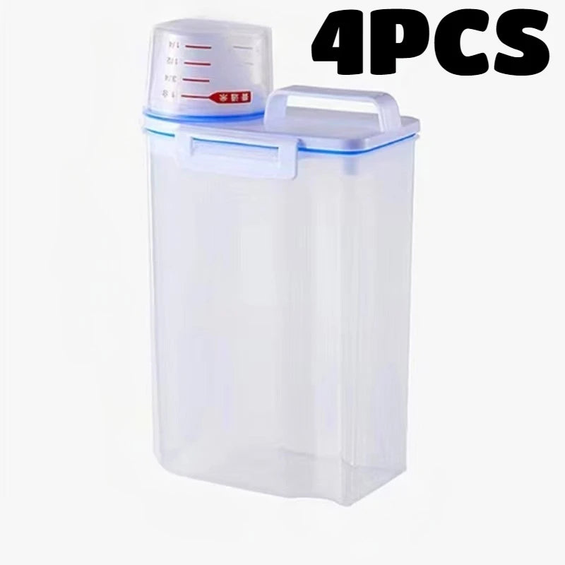 Airtight Rice Storage Containers with Measuring Cup Moisture Proof Grain Flour Storage Set