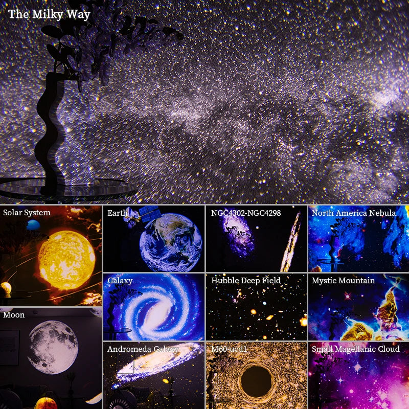 Night Light Galaxy Projector 360° Rotating Starry Sky Lamp for Bedrooms, Weddings & Valentines Gifts