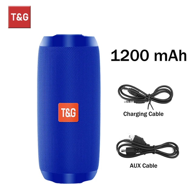 T&G TG117 Portable Bluetooth Speaker Waterproof IPX5 Outdoor Loudspeaker with FM Radio TWS