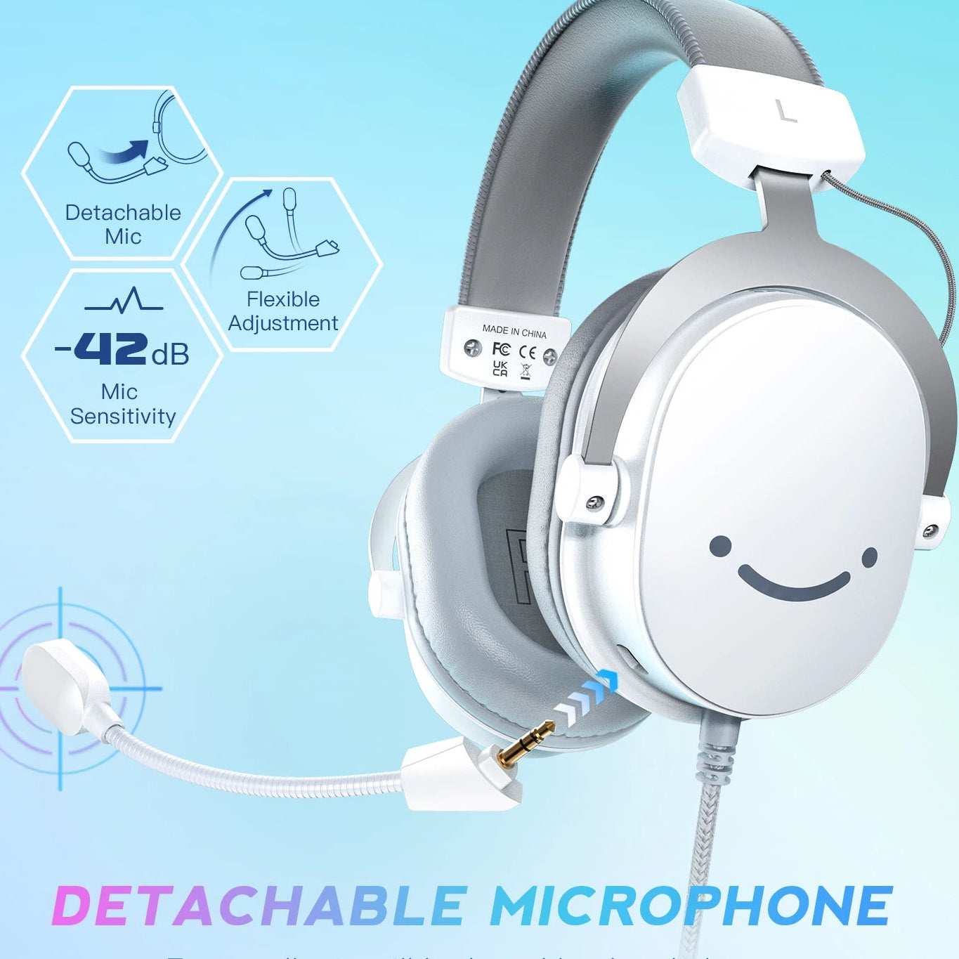 FIFINE H9W USB Gaming Headset 7.1 Surround Sound Wired Headphones with Mic for PC PS5 Xbox