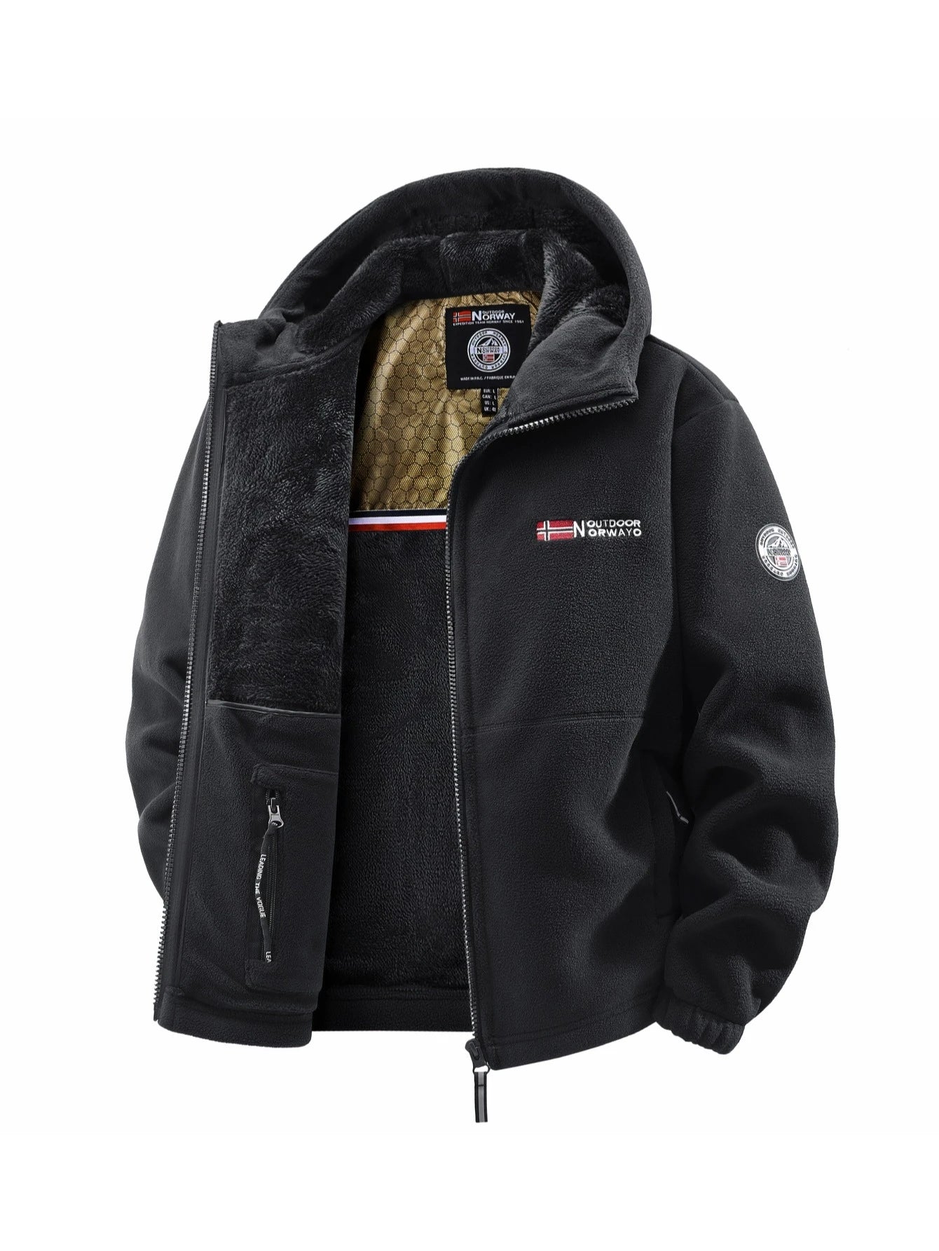 Men’s Autumn Winter Hooded Jacket Casual Streetwear Coat Lightweight Warm for Everyday Wear