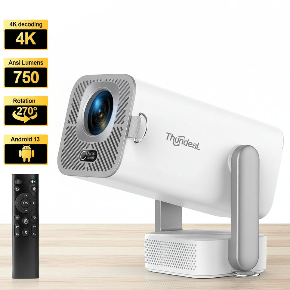 Portable 1080P Home Cinema Projector (WiFi & Bluetooth) – Smart Android Mini Projector